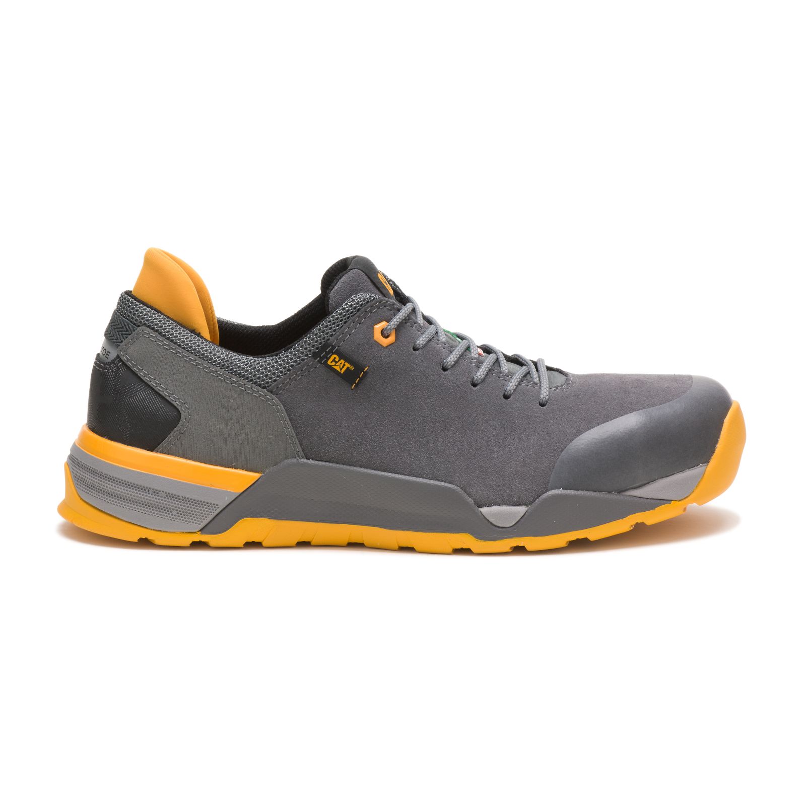 Men's Caterpillar Sprint Suede Alloy Toe Csa Work Shoes Grey/Orange Ireland CPQX63501